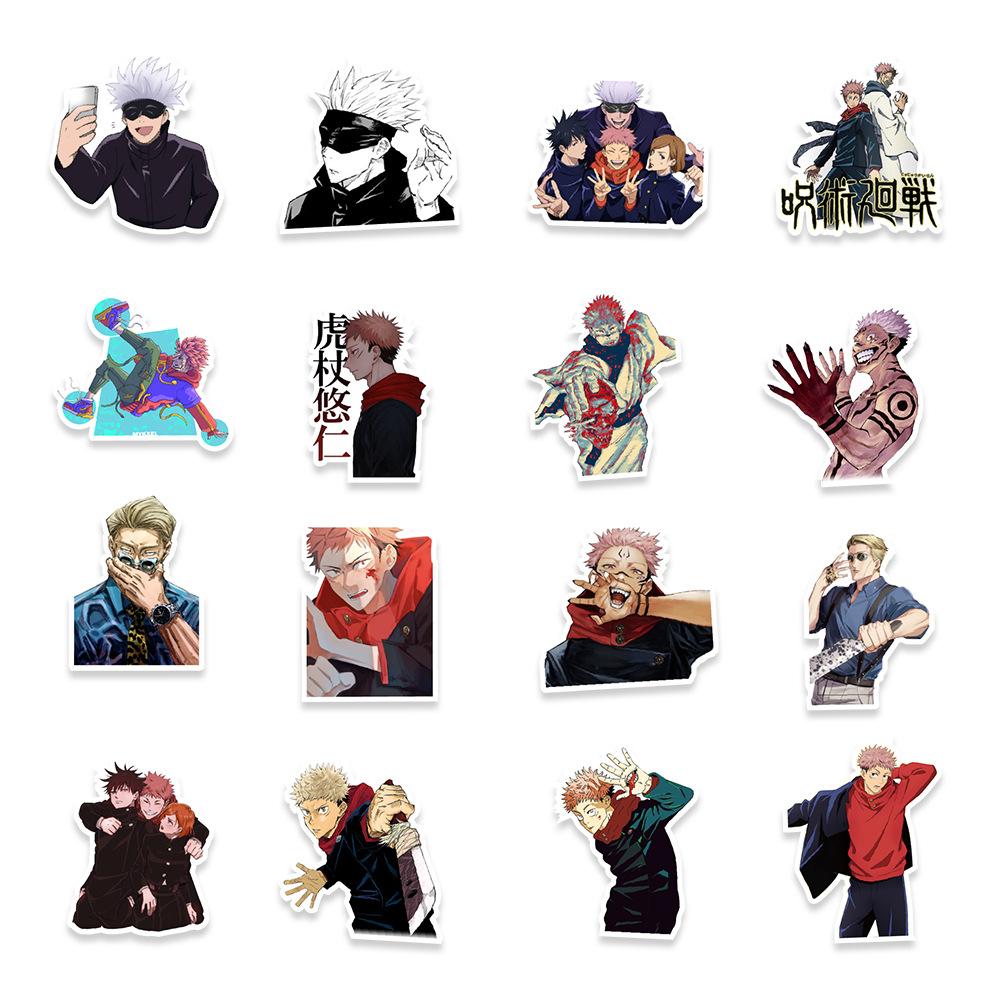 50 Japanese Manga Magic Back Battle Stickers Suitcase Mobile Phone Notebook Water Cup Decoration Stickers