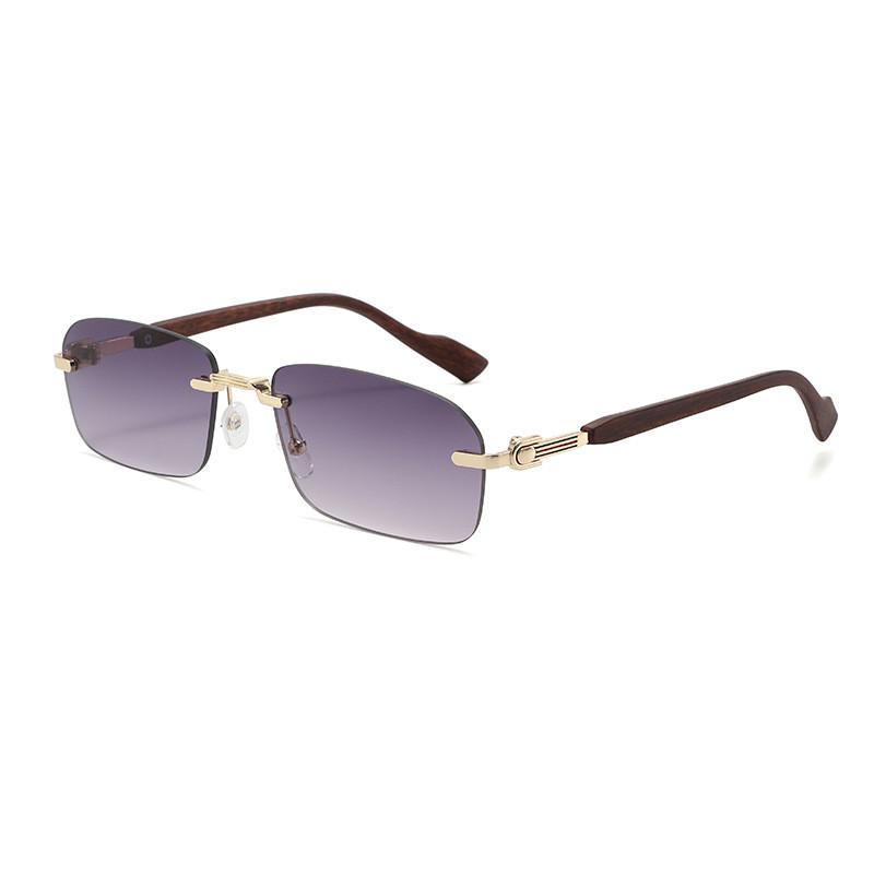 Vintage Frameless Mens Fashion Sunglasses With Uv400 Protection For Outdoor Activities