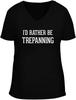 I'd Rather Be Trepanning Funny VNeck T-shirt