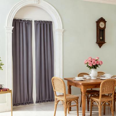 Rod Pocket Door Curtain Thermal French Door Curtain Room Darkening Privacy Blackout Curtain Panel for Kitchen Patio Doors