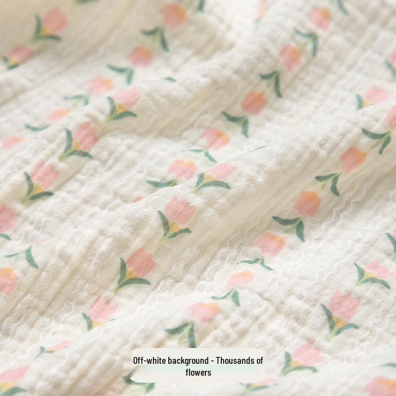 Pure Cotton Double-Layer Printed Crepe Fabric for Children's and Maternity Sleepwear