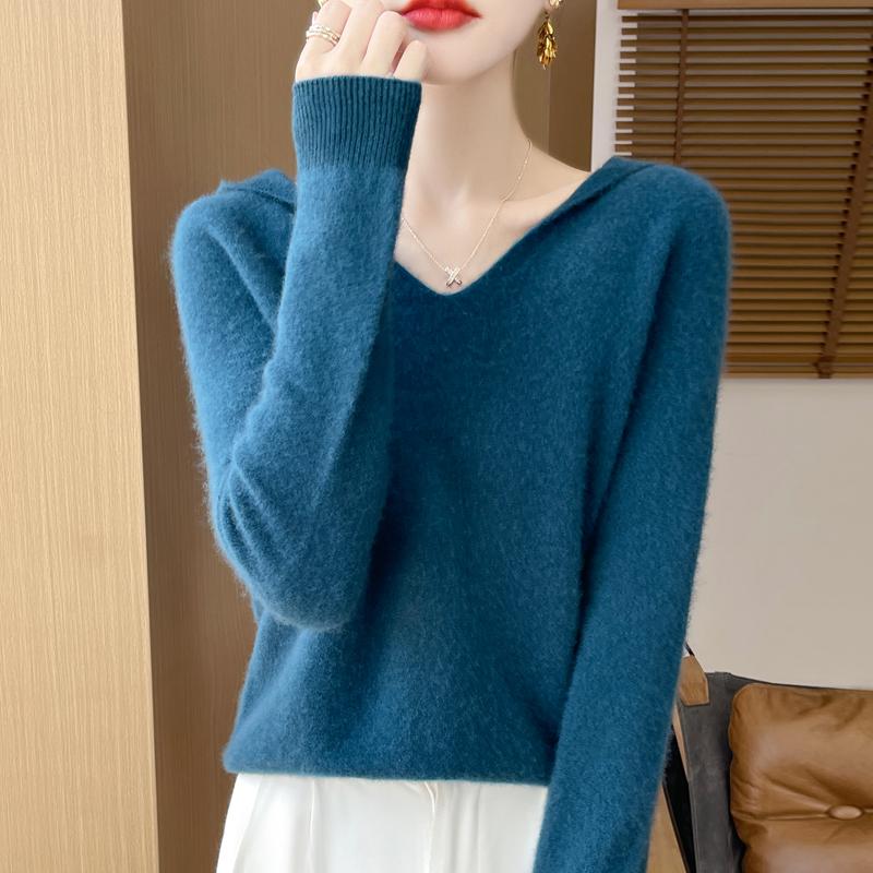 Women's Cashmere Sweater Qinghe Cashmere 30% Cashmere 70% Wool Autumn and Winter Pullover Warm and Fashionable