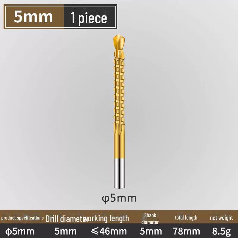 Titanium-Coated Serrated Twist Drill Bit for Woodworking and Grooving