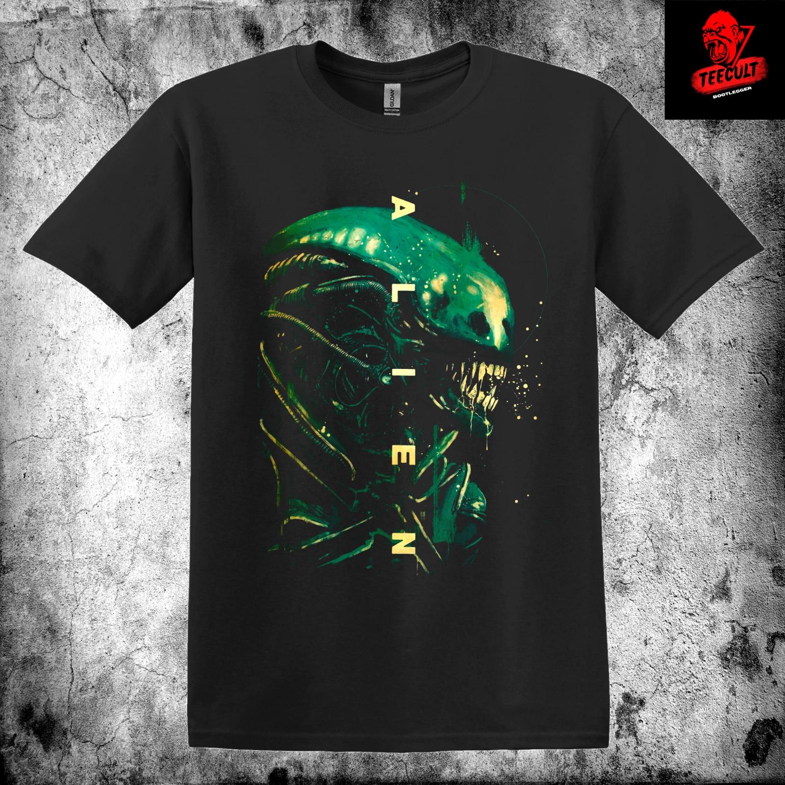 Men s and Women s T-shirts Aliens Retro Horror Fantasy Cult Movie Heavy Cotton XXL