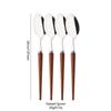 4/20Pcs Imitation Wooden Handle Cutlery Set Brown Silver Dinnerware Set Knife Fork Spoons Tableware Stainless Steel Flatware