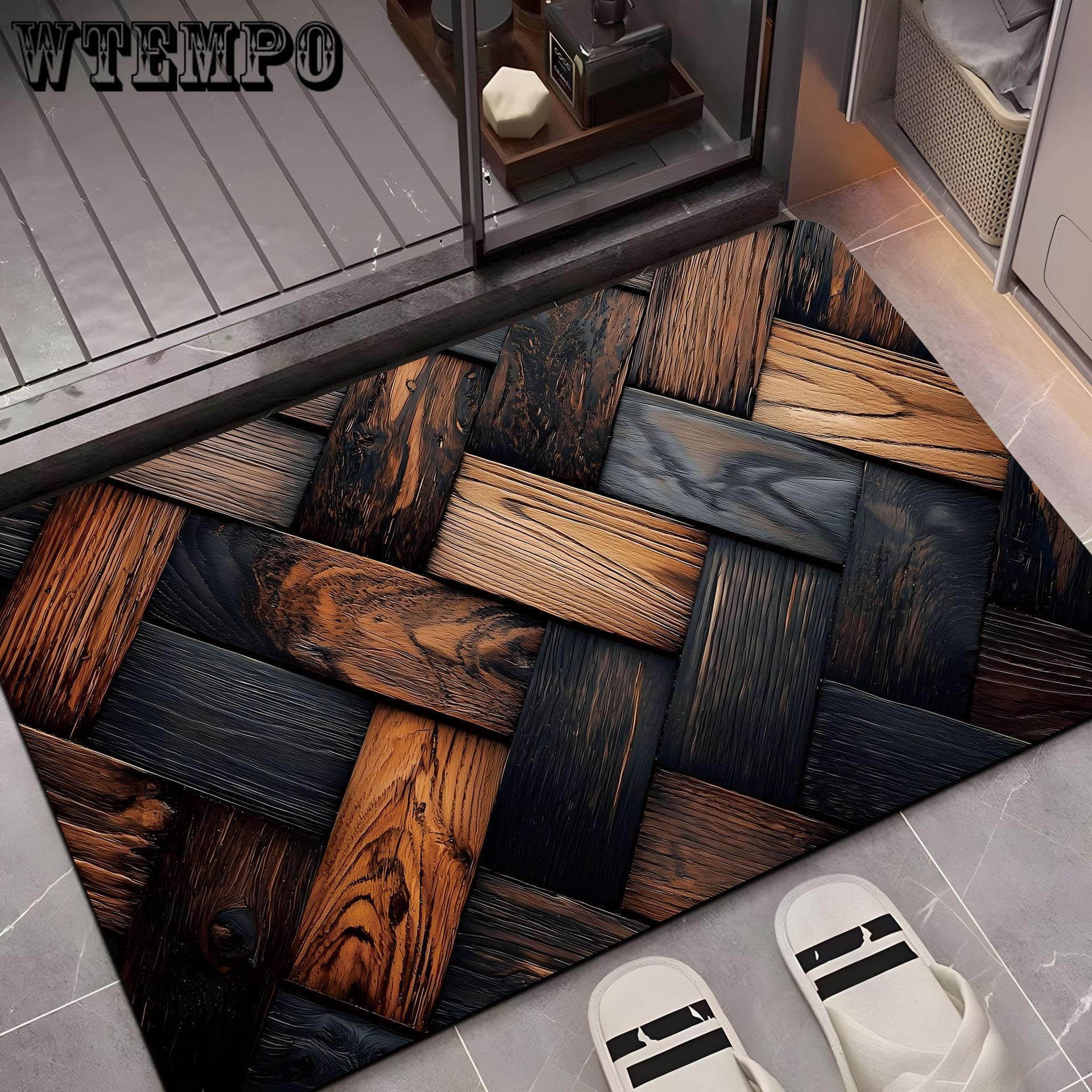 

Nordic Wood Grain Entrance Mat Floor Mat Dirt Resistant and Easy To Maintain Non Slip Foot Mat 40 * 60cm