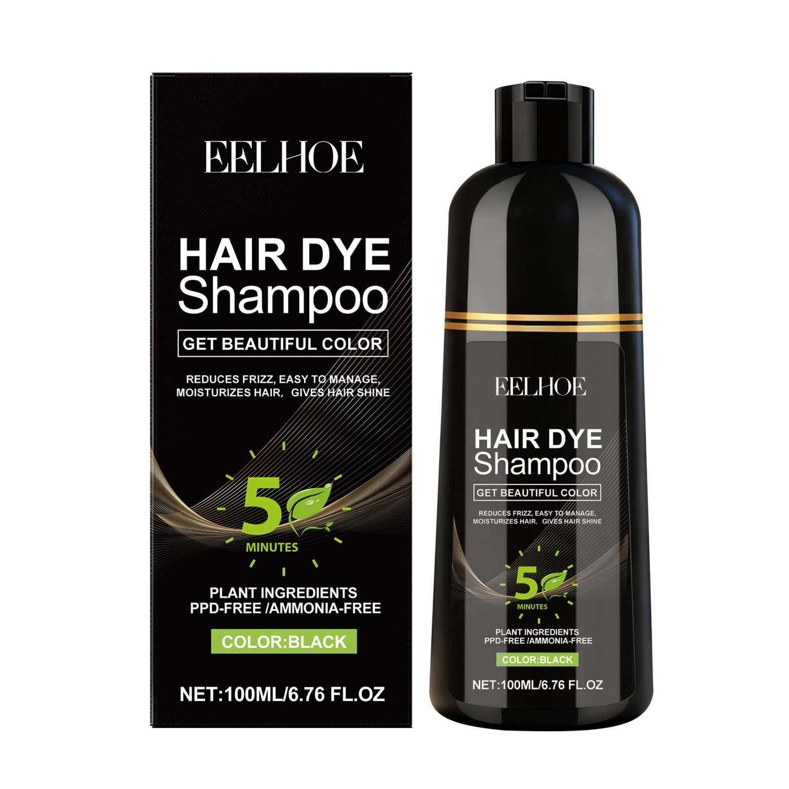 

EELHOE Black Hair Color Shampoo: Natural, Moisturizing, Lightweight, Smooth, Even Coloring Hair Care.