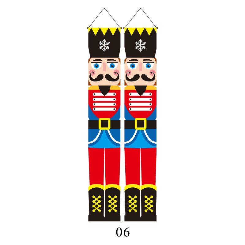 Elegant Nutcracker Christmas Decoration Hanging Door Banner Soldier Character Porch Sign