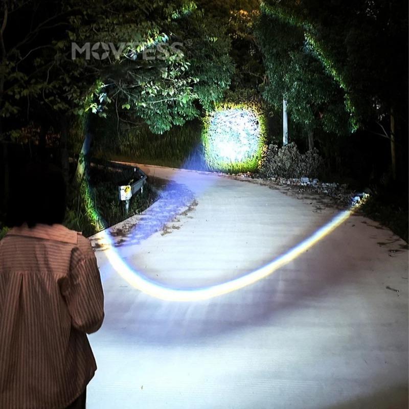 1000LM Telescopic Zoom Flashlight Outdoor White Laser USB Flashlight Flashlight Charging Household Rechargeable Emergency X1L2