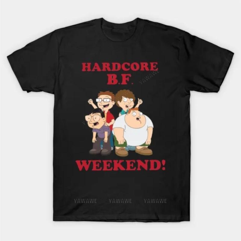 

New fashion brand teeshirt tshirt Hardcore BF Weekend T Shirt male Oversized short sleeve black top unisex casual teeshirt S