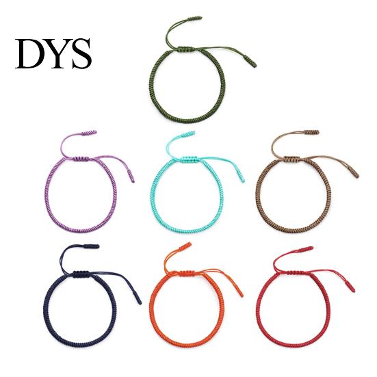 Braided Unisex Bracelet Solid Color Handmade Rope Lucky Bangle Jewelry for Party