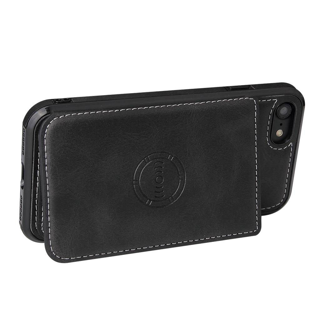 For iPhone 16e Case Card Holder Kickstand PU Leather+TPU Phone Cover