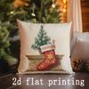 Home Decor Santa With Gifts Christmas Pillow Suitable For Sofa Bedroom Car Pillow Cover Cushion Rectangular Back Cushion