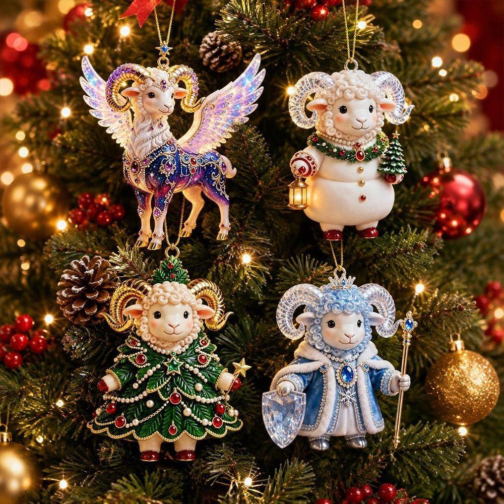 Shining Goat Hanging Ornament Artificial Rhinestone Animal Hanging Decoration Backpack Decoration