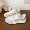 Thick Baseplate Shoes Women's Versatile Spring and Autumn New Niche Casual Student Round Head White Shoes