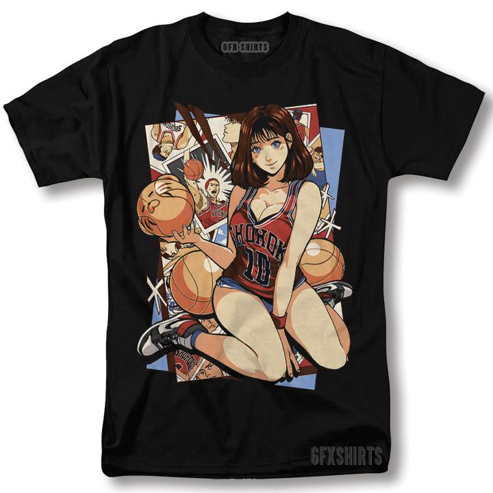 Slam Dunk T-shirt Haruko Akagi Slam Dunk Basketball Anime Hentai Manga T-shirt L