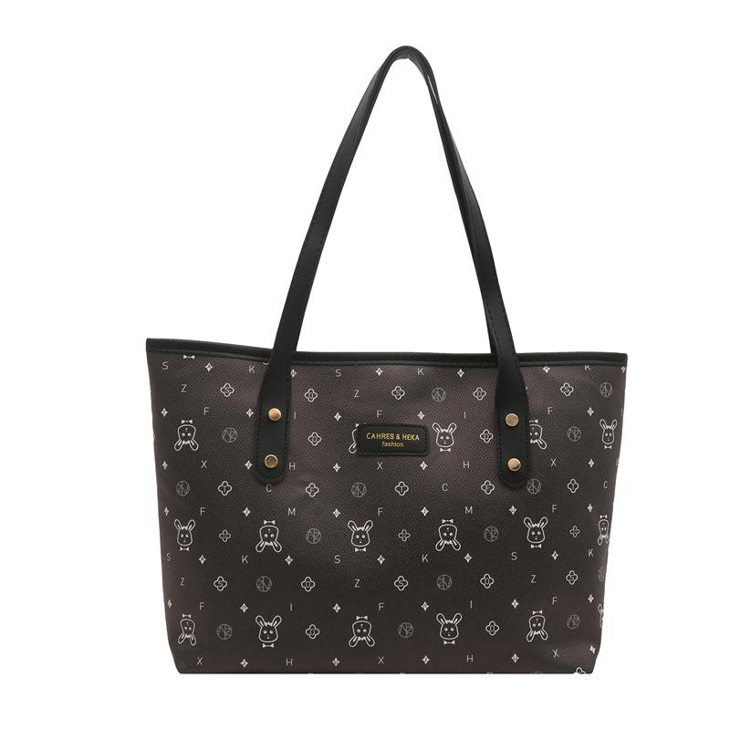 Korean cute commuter large-capacity bag women's 2025 spring and summer simple fashion tote bag casual versatile shoulder bag