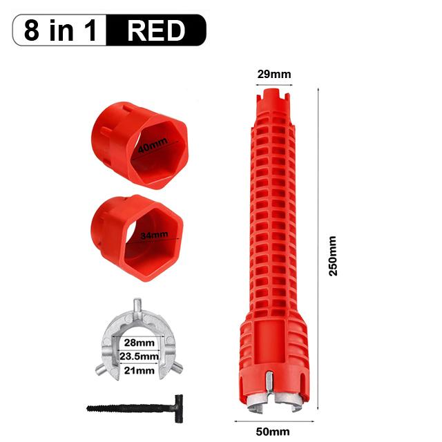 8 In 1 Multi Key Flume Magic Wrench Sink Plumbing Tools Magic Wrench 8 In 1 Multifunctional English Key Plumbing Wrench Tool