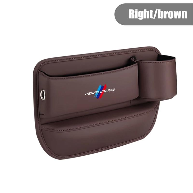 PU Leather Auto Console Side Seat Plug Filler Organizer Box Car Seat Gap Bag Multifunction Seat Organizer For BMW Performance M