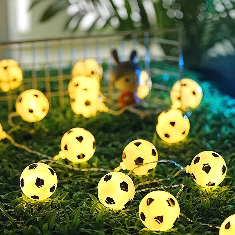 Soccer Ball String Lights for Bar Decoration Home Sports Theme Party Holiday Gathering Garden Bedroom Essential Atmosphere Lamp