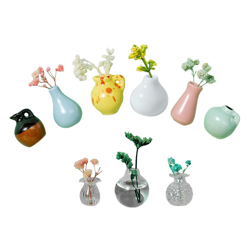 24 Style Mini Ceramics Vase Fridge Magnet DIY 3D Vase Creative Message Magnets Sticker for Air Conditioners Fridge Decorations