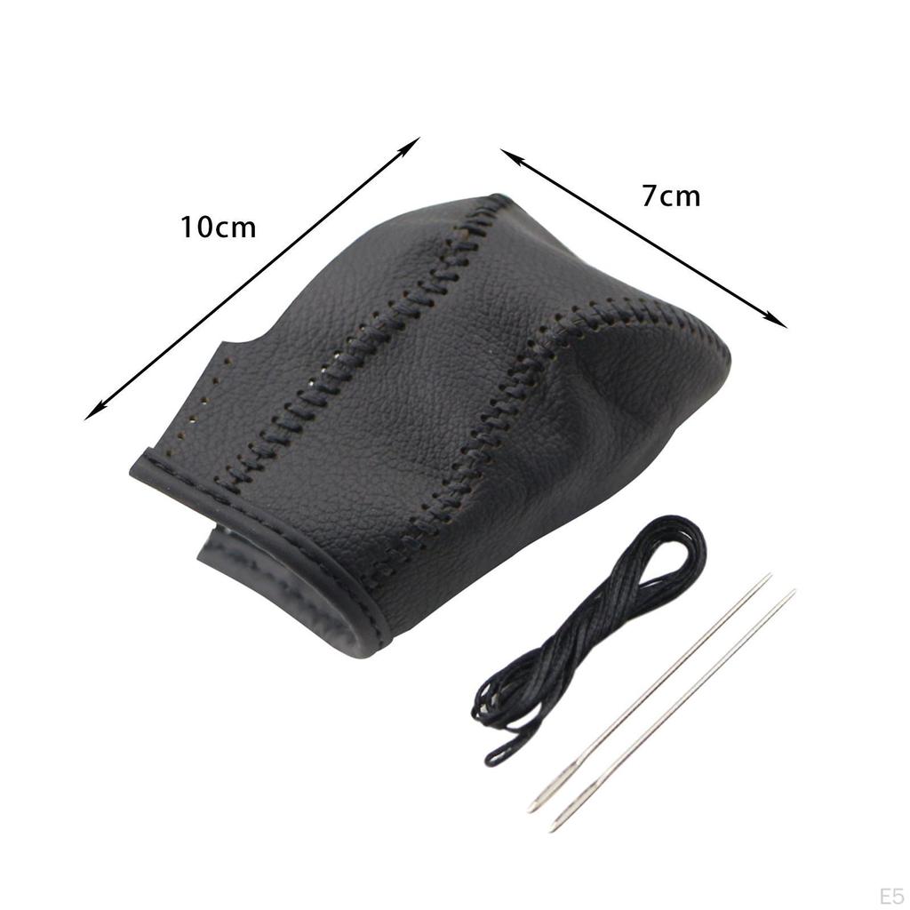 Auto Gear Shift Knob Cover Dustproof PU Leather Protective Handbrake Grip Protector for