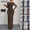 JPNTKY Fashion Summer Spring O-Neck Long Sleeve Casual Dresses