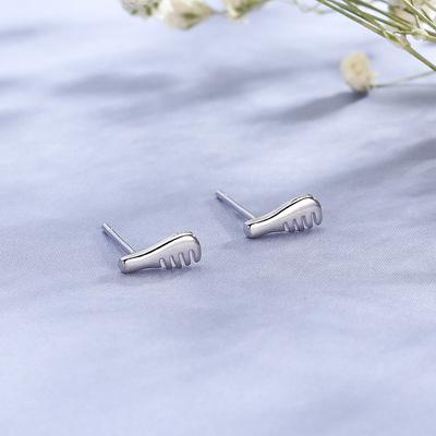 Comb Stud Earrings Female Simple Cute Glossy Earrings Personalized Fun Korean Version Niche Design Accessories