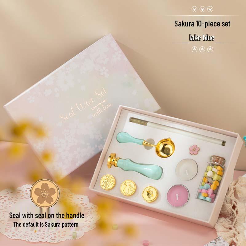 Creative Retro Wax Sealing Stamp Set - Includes Stamp, Wax Granules, and Fire Paint for Envelopes & Gifts.