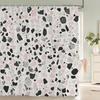 Modern Simple Mosaic Shower Curtain Waterproof Bath Curtains with 12 Hooks for Bathroom Home Decoration Polyester Fabric Screen
