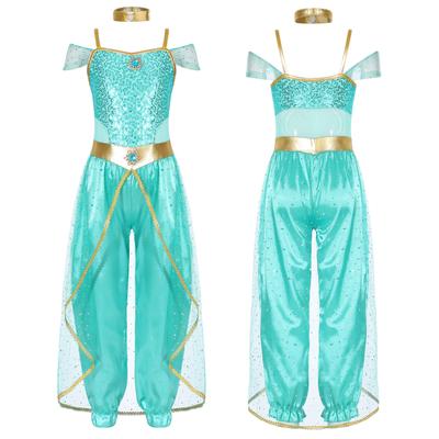 Deti Dievčatá Arabská princezná Efektný kostým Halloween Cosplay Oblečenie Karnevalová párty Oblečenie na brušný tanec