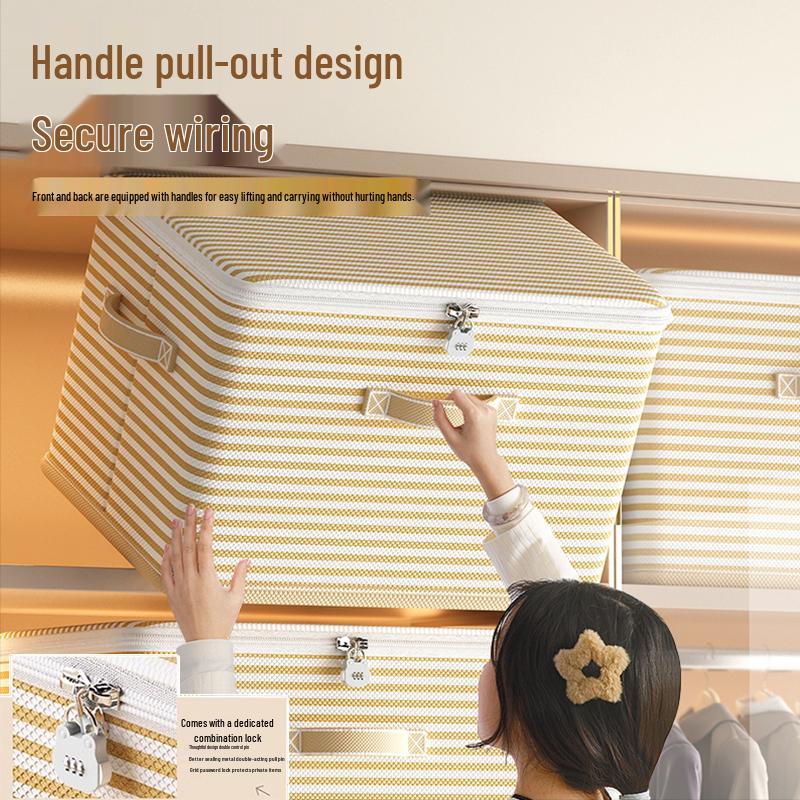 Foldable Handheld Storage Box with Lid for Clothes, Toys, and Snacks