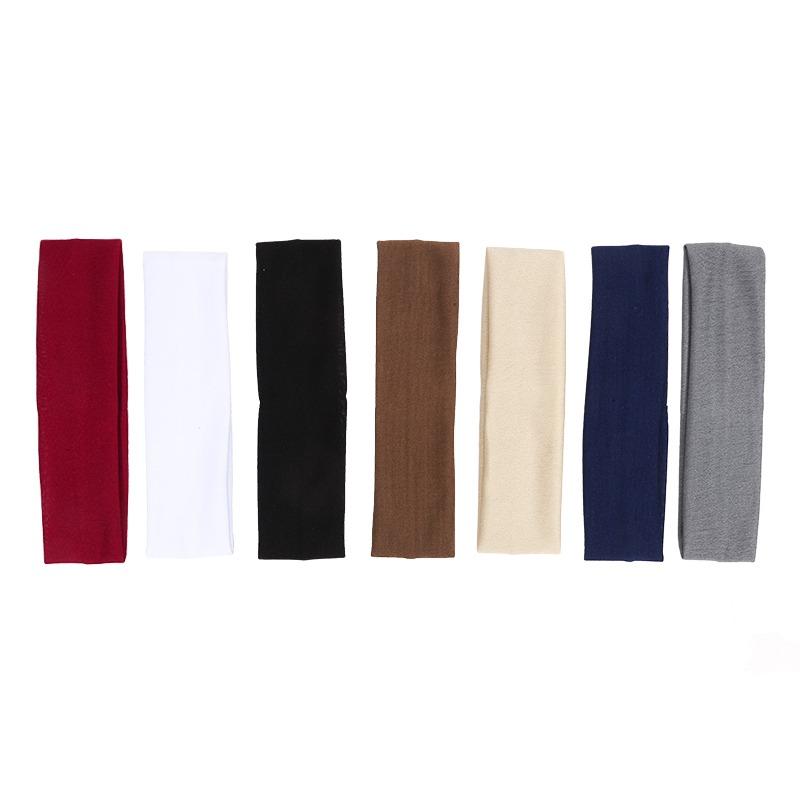Solid Color Sporty Headband Elastic Sweat-absorbing Wide Hairband Yoga Fitness Running Fashion Outdoor Sports Headwrap
