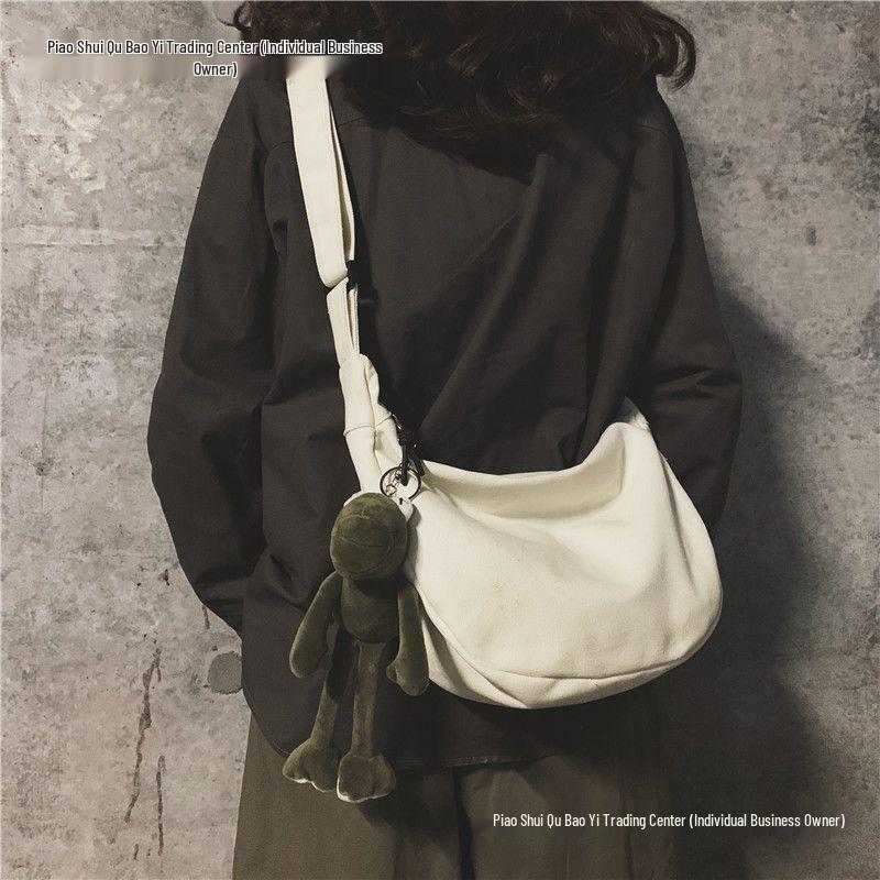 Módní unisex plátěná crossbody taška - Japonský hip hop styl