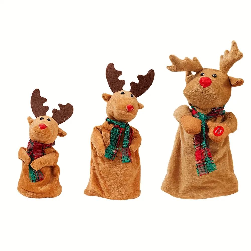 Rotating Christmas Rotating Deer Electric Christmas Doll Dances And Sings Decorative Ornaments Figurines Miniatures Crafts