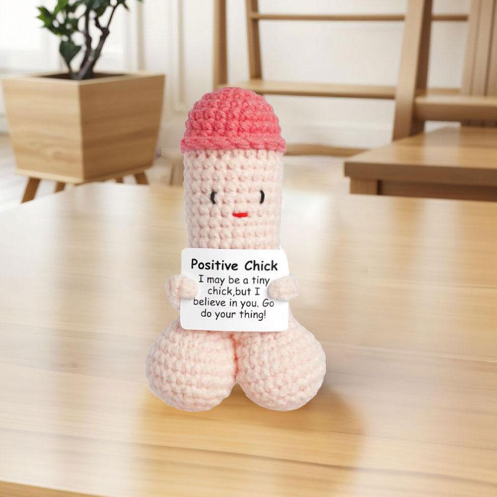 Knitted Funny Crochet Dick Positive Gifts Emotional Support Dick Ornament Boyfriend Husband Desk Ornament Room Decor Doll Gift