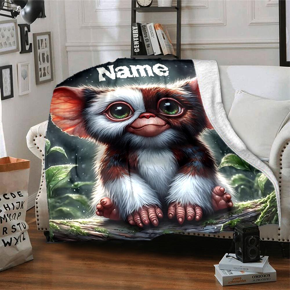 Custom Name Mysterious Creature Portrait Blanket for Couch & Bed, Plush Cozy Fuzzy Blanket Super Soft & Warm Blankets for Fall and Winter. 0908141