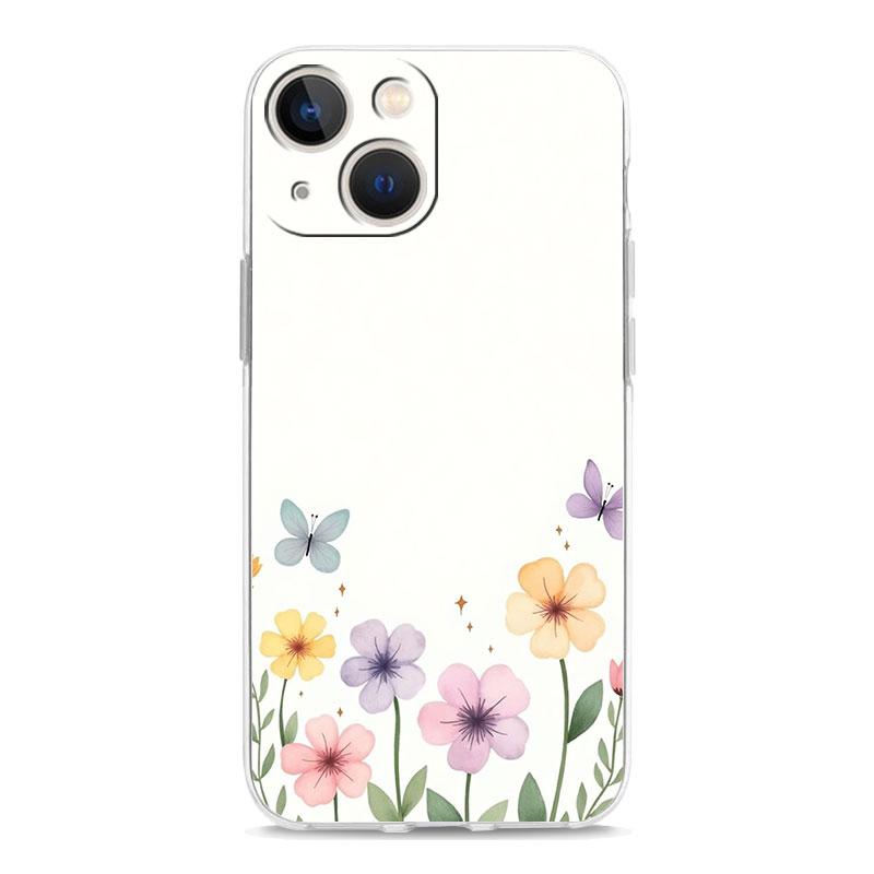 Phone Case For iPhone 17 Cases iPhone Air 16 15 12 13 14 Pro Max 7 8 Plus 16Pro iPhone11 Clear Soft Cover Elegant Flower