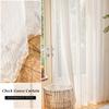 White Dream Tulle Curtain Finished French Style Pastoral Lace Curtain Bedroom Balcony Shading Decorative Window Gauze Fabric