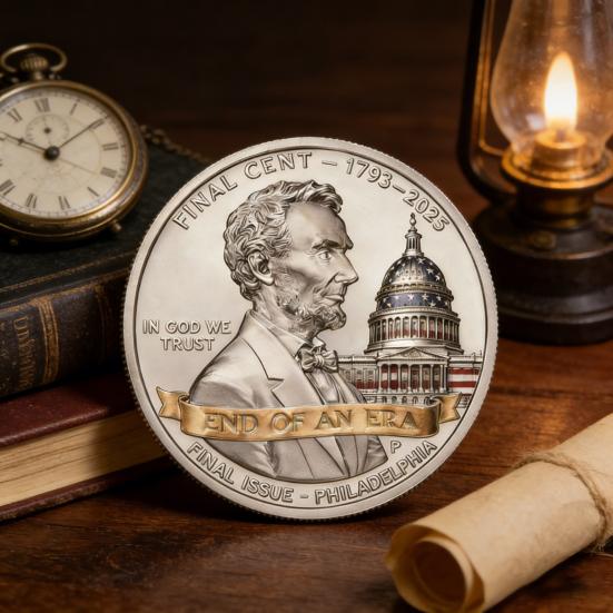 Final Cent Tribute Memorial Coin End of An Era Penny Commemorative Coin 3D Engraved Uncirculated Challenge Coin Symbolic Final Penny Keepsake