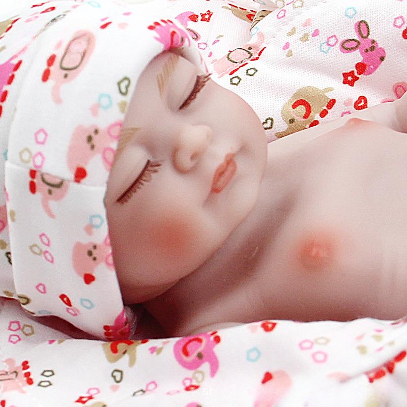 27CM Bath toys reborn dolls simulated baby toys Lovely Girl Collectible Art Christmas Doll Clothes, bottles, pacifiers set