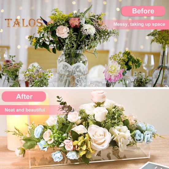 Flower Holder Rectangular Decorative Eco-friendly Useful Acrylic Box Flower Holder Table Decor