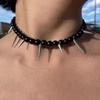 Punk Rivet Cross Clavicle Chain Choker Necklace for Men & Women