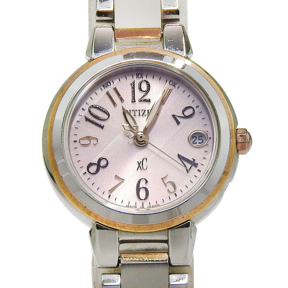 Used [CITIZEN] Citizen XC Cross Sea Eco Drive H058-T016553 Stainless Steel Silver Eco Drive Radio Clock Analog Display Ladies Pink Dial Watch