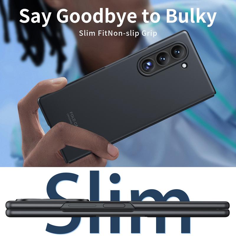 For Samsung Galaxy Z Fold 6 Phone Case Fuel Injection PC Hard With Tempered Film Shockproof Cover for Galaxy ZFold6