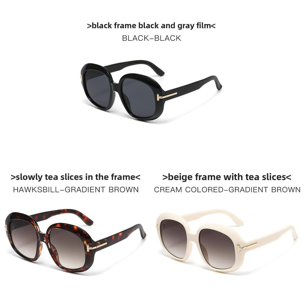 Fashion Oversized Round Sunglasses With Blue Uv400 Pc Lenses For Women And Men