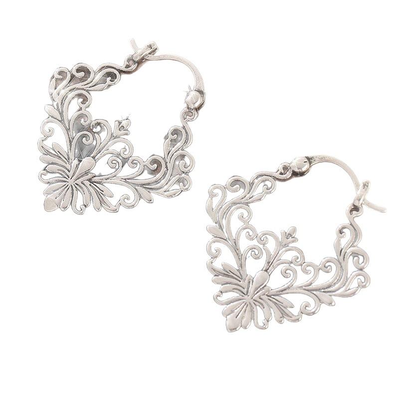 Earrings European and American hollow retro court personality Internet celebrity copper earrings