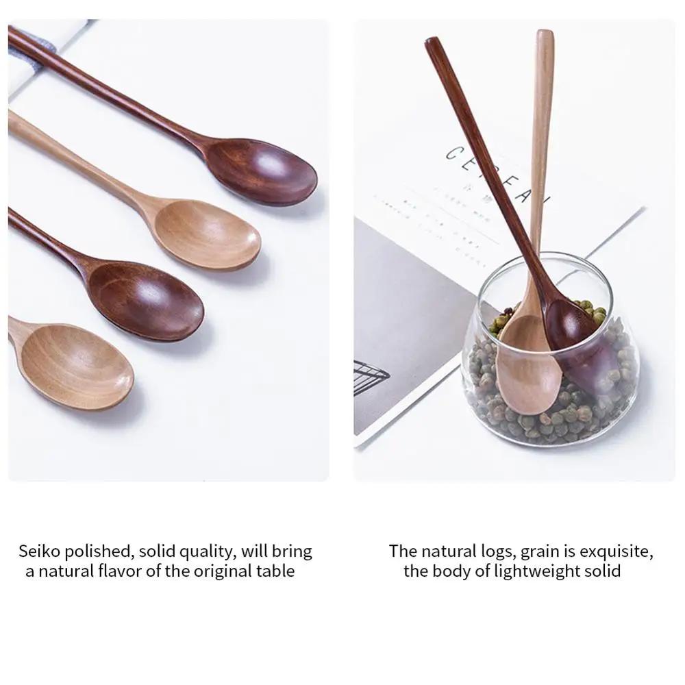 1pc Wooden Soup Spoon, Natural Tableware Cooking Utensil for Kitchen, Multi-Purpose Wood Ladle for Home Catering Wooden Spoons