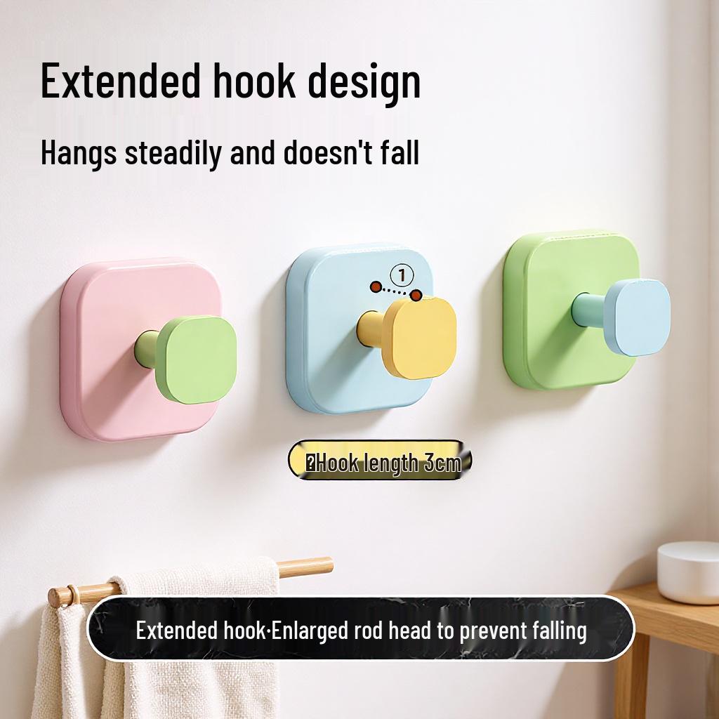 Macaron Adhesive Wall Hook - Coat Rack for Entryway, Bedroom, Living Room