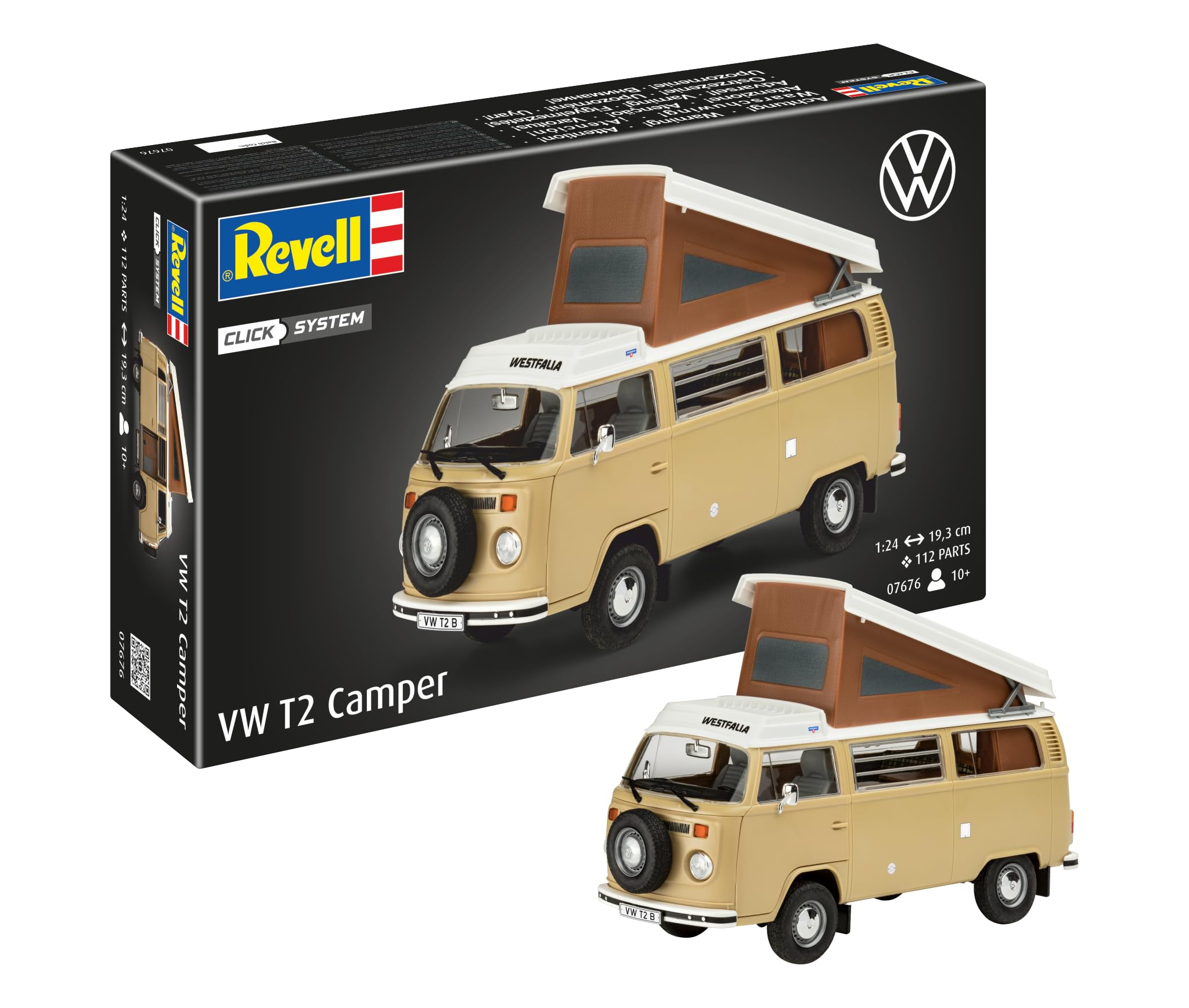 

Немецкий Revell VW T2 Кемпер Пластиковая Модель 07676 1/24